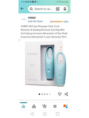 FOREO IRIS Illuminating Eye Massager in Mint NIP